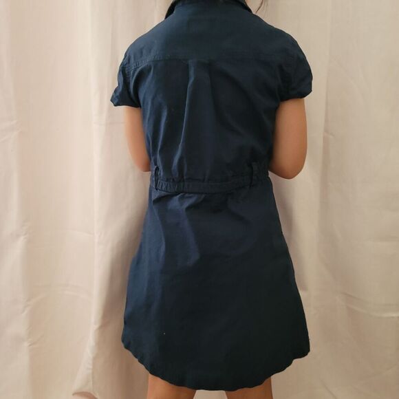 Old Navy size 4-5 girls cotton blue school uniform dress collared button up shor - Picture 4 of 4